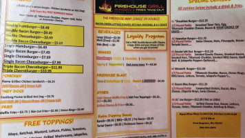 Firehouse Grill Burgers Fries Take-out menu