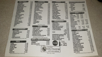 Jimmy's Famous Beef Seafood menu