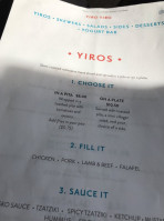 Yiro Yiro menu