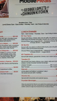 George Lopez's Chingon Kitchen menu