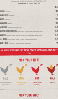 Hot Chicken Takeover menu