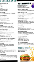 Silver Creek Lanes menu