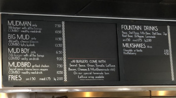 Mudman Burgers menu