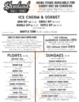 Stensland Family Farms Ice Cream Central menu