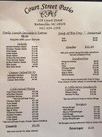 Court Street Catering menu