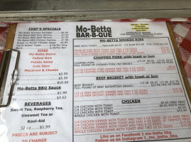 Mo-betta B-que menu