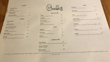 Beebe's At Boro menu