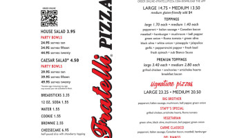 I Fratelli Pizza Fort Worth menu