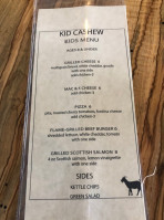 Kid Cashew menu