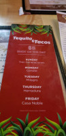 Tequila And Tacos menu