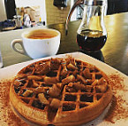 Black Coffee And Waffle food