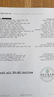 Decker Kitchen menu