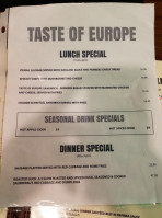 Taste Of Europe menu