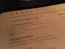 Denson Liquor Bar menu