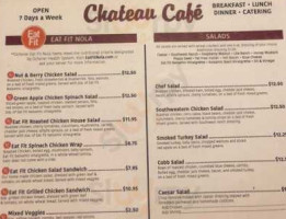 Chateau Coffee Cafe menu