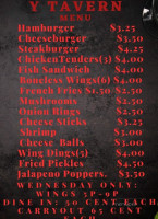 The Y Tavern menu