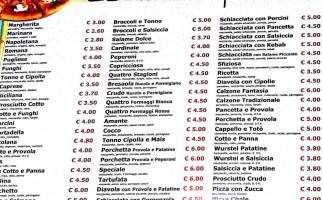 Pub Pizzeria La Tavernetta menu