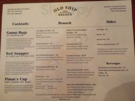 The Old Ship Saloon menu