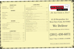Don Julio's Bbq menu