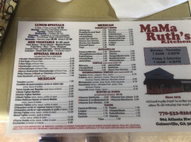 Mama Ruths Kitchen menu