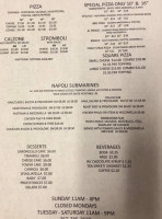 Napoli E Italiano menu