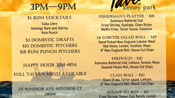 The Tavern At Keney Park menu