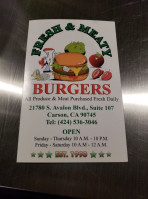 Fresh Meaty Burgers menu