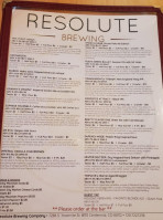 Resolute Brewing Company menu