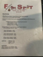 Fish Spot menu