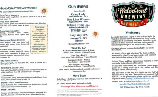 The Waterfront Brewery menu