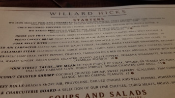 Willard Hicks Morgan Hill menu
