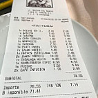 La Taberna menu