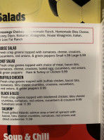 Bench Warmers Sports Grill menu