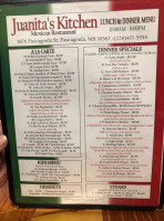 Juanita's Kitchen menu