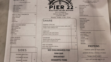 Pier 22 Sushi menu