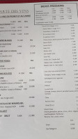 Bar Des Halles menu