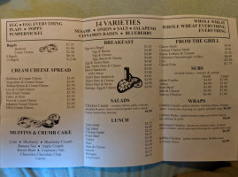 Bakin Bagels menu