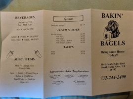 Bakin Bagels menu