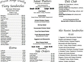 DeSocio Deli & Catering menu