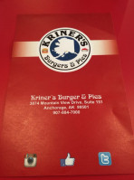 Kriner's Burgers Pies inside