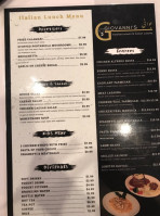Giovanni's Mediterranean Italian Cuisine menu