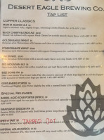 Desert Eagle Brewing Company menu