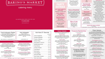 Barino's Market Catering menu