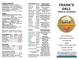 Frank's Deli menu