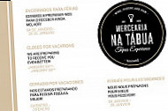 Mercearia Na Tabua menu