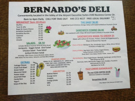 Bernardo's Deli menu