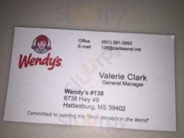Wendy's Old Fashion Hamburgers menu
