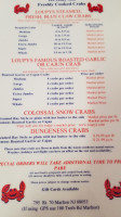 Loupy's Crabs Seafood Catering menu