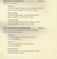 Focaccia Reserve Inc menu