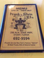 Frank 'n Stein Etc menu